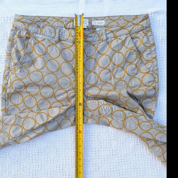 Anthropologie CHINO Women's Relaxed Circle Embroidered Chino Pants Size 33 - Picture 5 of 8